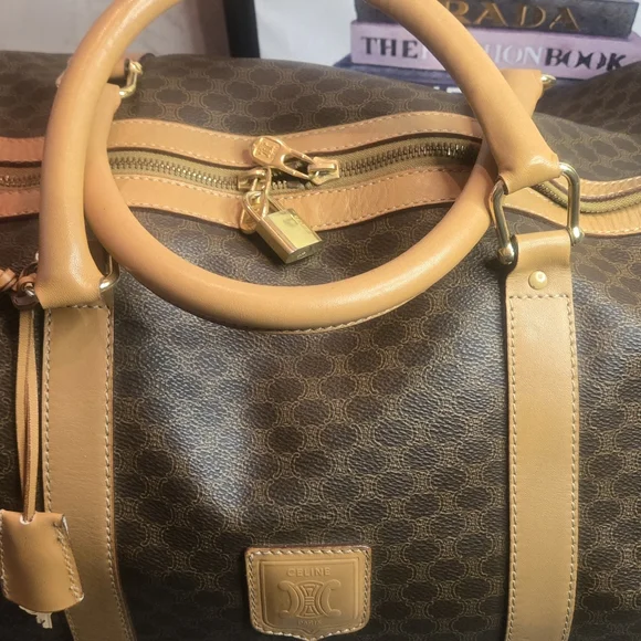 Celine vintage Triomphe Duffle in Macadam Coated Canvas